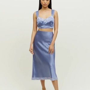 Reformation Beatrice Silk Two Piece